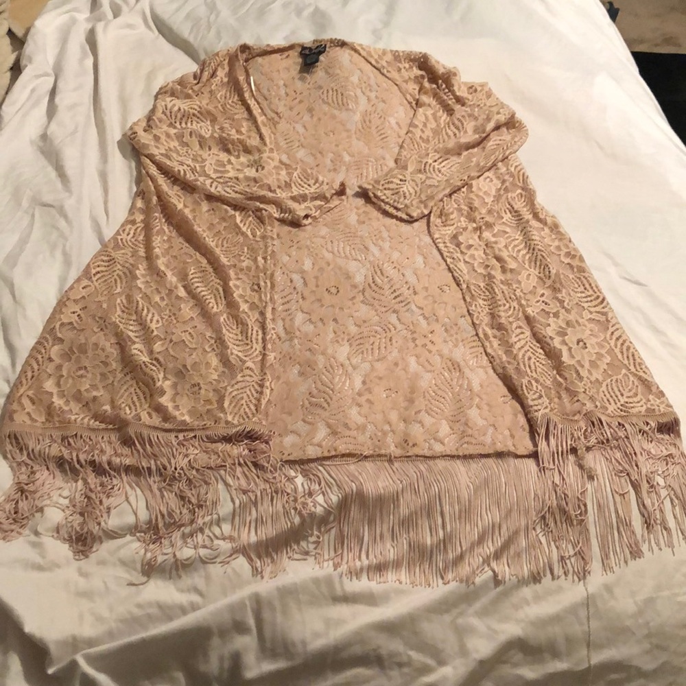 XL lace tan duster NWOT